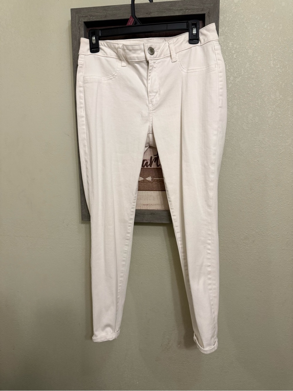 American Eagle Outfitters White Skinny Jeans 10 Short